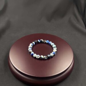 Versatile Multi-use Piece: Designer Adjustable Bracelet/Necklace Featuring Radiant Blue Agates