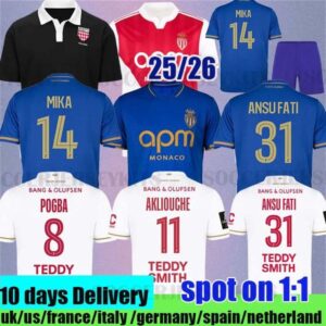 2024 AS Monaco Soccer Jersey – Home | BEN YEDDER | FOFANA | Centenary Edition