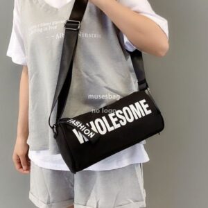 New Oxford cloth cylinder crossbody bag trend printed letter single shoulder women's bag fashion small bag