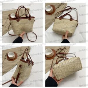 Beach Bag Luxury Designer Bag Tote Bag Woven Shoulder Bag Lafite Grass Hand Woven Large Capacity Shopping Bag Leather Shoulder Strap outdoor Recreation