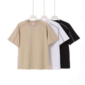 Fashionable Simple Summer Round Neck 230g Short Sleeve Casual Loose T-Shirt