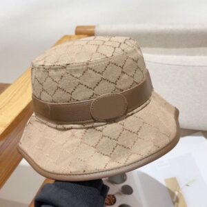 Luxury Designer Bucket Hat Letter Two Tone Metal Cowhide Printed Stitching Wide Brim Hats Men's and Women's Portable Sun Hat Pure Goodness