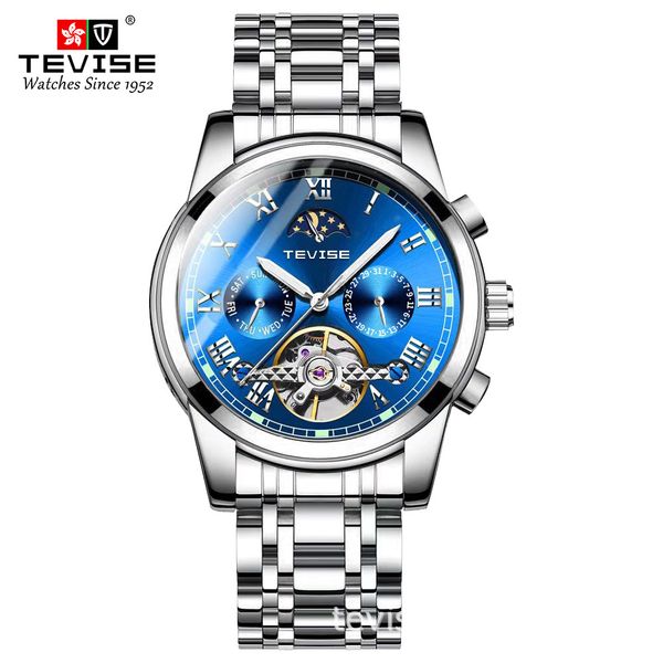 Luxury Original Mechanical Watch For Men High-end Sports Watch Starry Moon Phase Watch Waterproof Night Light Tourbillon High-quality Mechanical Wristwatch T001