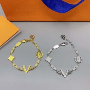Elegant Bracelet Fashion Bangle Man Woman Stone Chain Wedding Bracelets Special Letter Design Jewelry Silver Gold Option with BOX