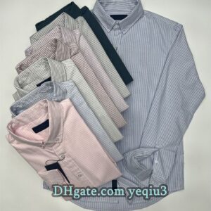 Mens Long Sleeve Stripe Shirt Classic British Fashion Casual Work Shirt High Quality Spring Autumn Office Style Designer Striped Shirt for Gentlemen