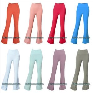 Women Yoga Outfit Featuring Flared Pants with High-Stretch Fabric Sculpting Fit Leggings Pilates Yoga Designed with Flatlock Seams Elastic Waistband Comfort