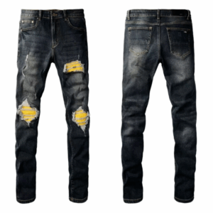 New Men Ripped Denim Trousers Fashion Casual Jeans Straight High Quality Pencil Pants Vintage Dark Blue Color Male Dropship
