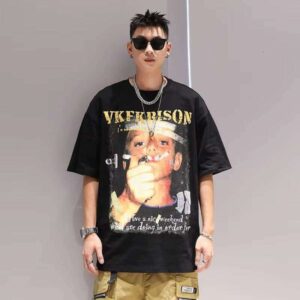 High-Quality Heavyweight 100% Cotton Short Sleeve New T-Shirt Clothing Print Hip-Hop 240g