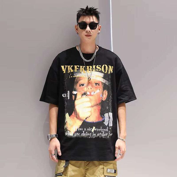 High-Quality Heavyweight 100% Cotton Short Sleeve New T-Shirt Clothing Print Hip-Hop 240g