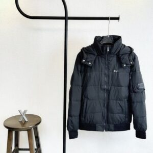 Men's Down & Parkas Designer Winter Letter pocket hood with detachable zipper