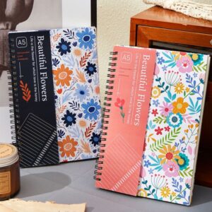 Elegant A5 Flower Pattern Spiral Notebook Convenient Coil Book for Notes & Planning