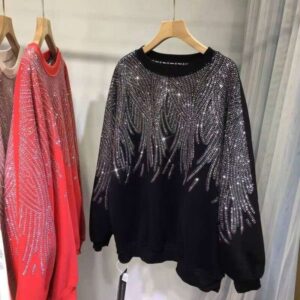 Extra Large Heavy Industry Fleece Men's fashion T-shirt Thickened Front and Back Full Casual Waterdrill Sweatshirt Men'sfashionT-shirt Wholesale