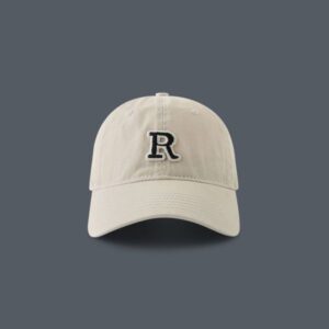 Children's Four Seasons R Letter Baseball Cap – Japanese Style Leather Pink Washed Cotton Wide Brim for Small Faces – Boys' Curved Brim Hat