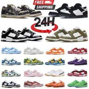 Designer Casual Shoes Men Women Sneakers White Black Panda Candy Green Sail Trail Mens Trainers Sports Skateboard Chaussure Fast Delivery