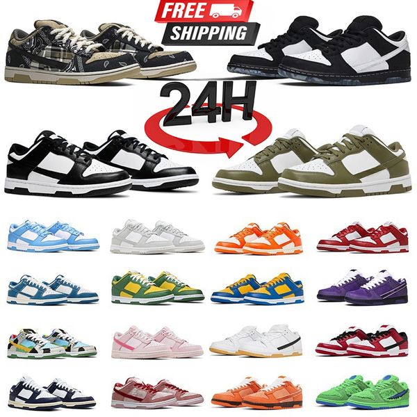 Designer Casual Shoes Men Women Sneakers White Black Panda Candy Green Sail Trail Mens Trainers Sports Skateboard Chaussure Fast Delivery