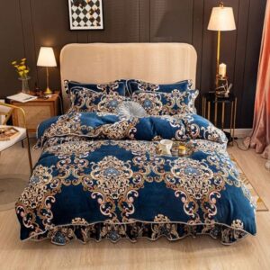 Cozy Winter Bedding Set with Wool Blend sheet and Fluffy Duvet Cover 65