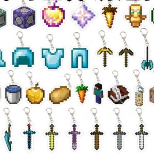 My World Surrounding Keychain MC Undead Totem Diamond Sword Enchanted Gold Apple Student Bag Pendant Small Toy