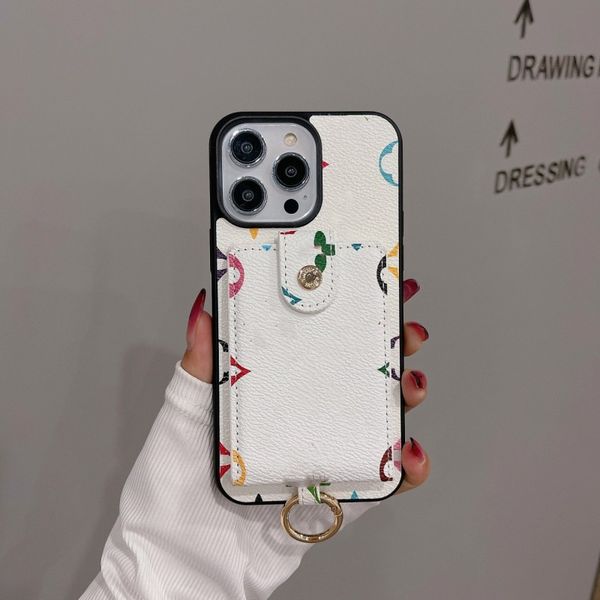 Women Crossbody Phone Designer for Apple iPhone Pro Max 14 13 12 15 16 Plus 11 Card Holder Fashion murakami wallet Case Cover