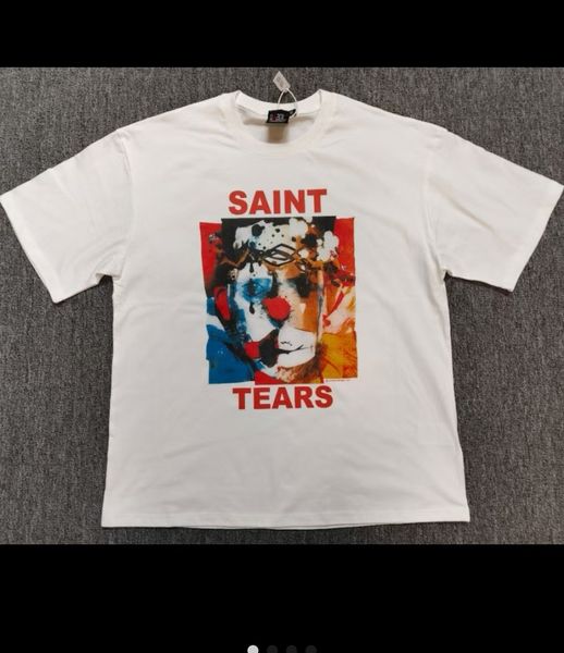 Saint michael vintage tshirt Mens T-Shirts Summer High Quality Cotton SAINT VANITY Tshirts Vintage tter Print Round Neck Short Seve Tops Casual T Shirts asian size