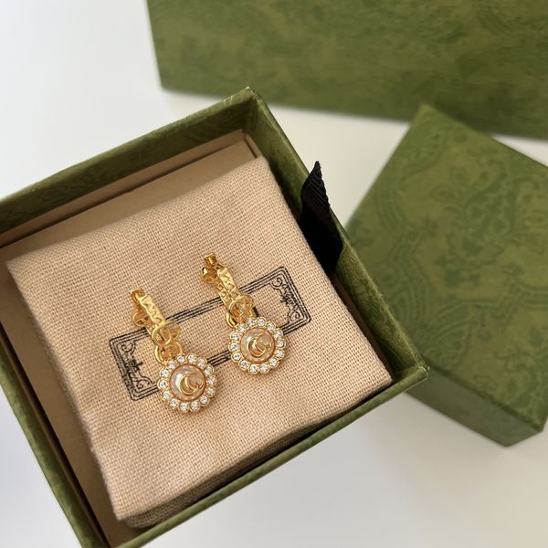 Double letter earrings High Quality Necklace Cuban Earrings Necklace Punk Vintage Master Design Women's New Year Jewelry Accessories 2023