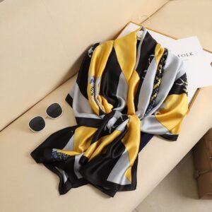 Korean Gardenia Imitation Silk Shawl – Versatile Womens Scarf for Sun Protection