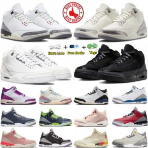 3 3s mens basketball shoes Black Cat Metallic Silver Pure Money Vivid Purple Free Throw Line Valentines Day Wizards men women trainers sports sneakers sneaker