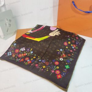 Designer Silk Scarf oriental cherry Floral Womens Pashmina Headband Cashmere Stylish women white Luxury silk scarf