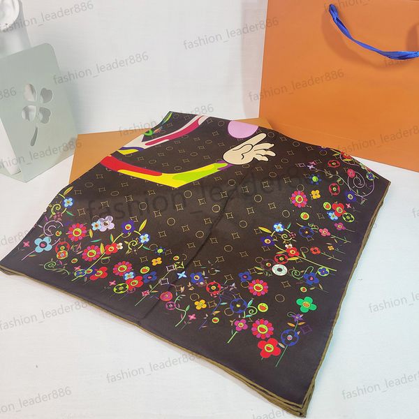 Designer Silk Scarf oriental cherry Floral Womens Pashmina Headband Cashmere Stylish women white Luxury silk scarf