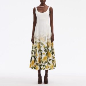 Designer dress womens designer clothing birthday dresses summer dress white floral print sleeveless midi dress dresses for woman designer dresses party dresses