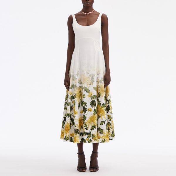 Designer dress womens designer clothing birthday dresses summer dress white floral print sleeveless midi dress dresses for woman designer dresses party dresses