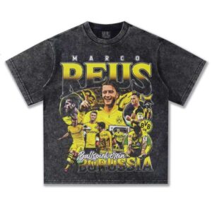 2025 New Cross-Border Royce Football Washed Vintage Short Sleeve Thick Cotton American Fashion Oversized Jersey T-Shirt