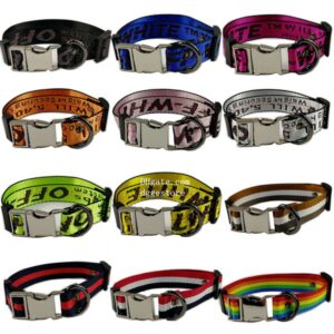 Designer Collars for Small Medium Large Dogs urious Adjustable Soft Nylon Pet Puppy Collar with Metal Buckle Durable Sturdy Dog Chain Wholesale L B44