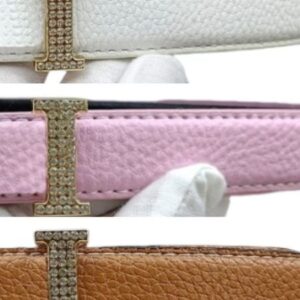 Lady's belt Fashion genuine leather belt Lady's thin belt with gold and silver buckle 2.3cm belt box