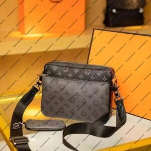 2021 Handbags Men Leather TRIO Messenger Bags Luxury Shoulder Bag Make up Bag Designer Handbag Tote Man's bag GGs Louiseity 1 Viutonity LVS