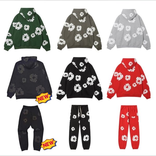 2024 new mens designer man trousers free people movement clothes sweat suit sweatpants sweatsuits green red black hoodie hoody floral