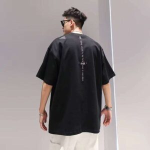 Embroidered Letter Crew Neck 100% Cotton 240g Casual Loose Short Sleeve High-Quality T-Shirt