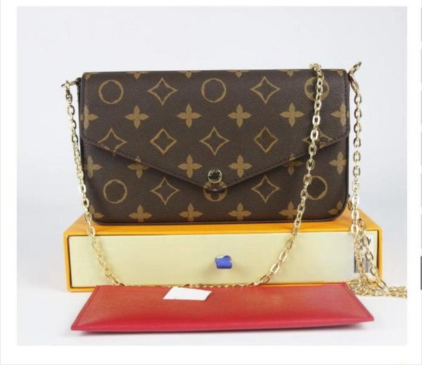 Luxury Genuine Leather Designer Bag 3pcs/set accessories women bags Crossbody Purse Messenger Handbags Flowers shoulder lady Leather wallet