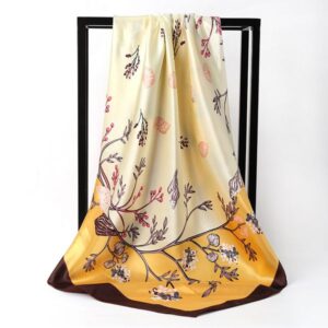 90 Large Square Scarf European and American Style Satin Large Scarf –889626