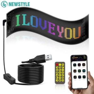 Sign Bluetooth APP Matrix Pixel Panel Night Light DIY Programmable Flexible LED Display For Car Store el Bar 240731