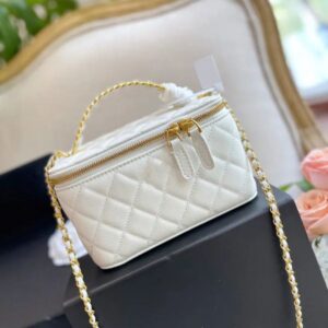 Hot Womens Classic Cavir Leather Box Trunk Vanity Bags Real Leather Calfskin Card Holder Top Letter Handle Totes GHW Crossbody Shoulder Designer Handbags lipstick