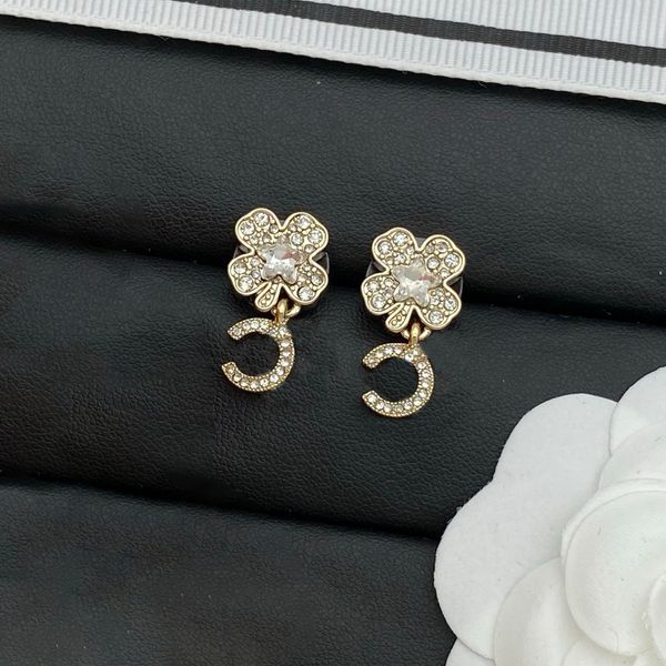 Luxury Earrings Brand Diamond Dangle Earrings Designer Jewelry Letter Earring Wedding Party Gifts