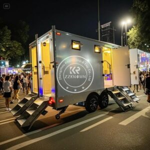Outdoor Luxury Public Portable Shower Bathroom Trailer Camping Toilet Trailer Caravan VIP Mobile Toilet Trailer