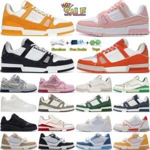 Designer Luxurys designer trainers casual shoes Embossed Trainer Sneaker triple white pink sky blue black green yellow denim low mens sneakers women 36-45