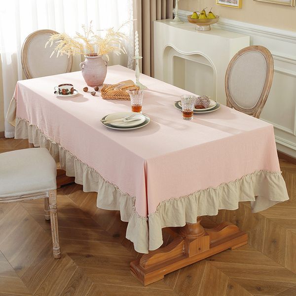W178 Versatile tablecloth cover cloth pleated ruffle rectangular tablecloth dining table