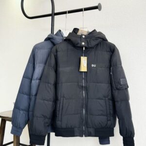 Men's Down & Parkas Designer Winter Letter pocket hood with detachable zipper