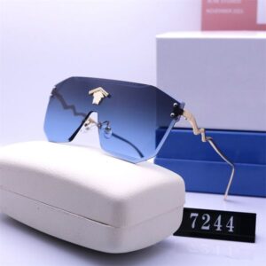 Fashion Goggles Mens Sun Glasses Frameless Sunglasses Beach Luxury Lenses Box Women Designer Sunglass