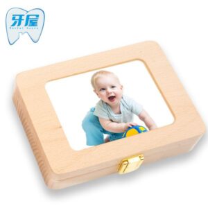 Childrens Male And Female Fetus Hair Baby Tooth Collect English Japanese FetalHair Teeth Wooden Storage Box Birthday Souvenirs