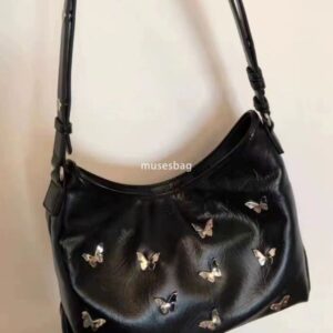 High quality niche spicy cool style three-dimensional butterfly bag new fashionable metal texture handbag light luxury commuting underarm bag