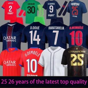 2025 2026 maillot de foot Kvaratskhelia soccer jerseys CHEVALIER JOAO NEVES HAKIMI football shirtS 25 26 hommes BARCOLA Zaire-Emery O.Dembele PARIS final PSGES D.Doue