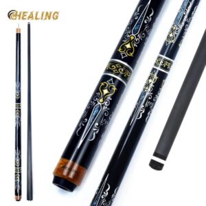HEALING CUE- Carbon Fiber Pool Cue Black Technology Low Deflection Billiard ,12.4mm,147cm,19-20OZ Billiard Pool Stick